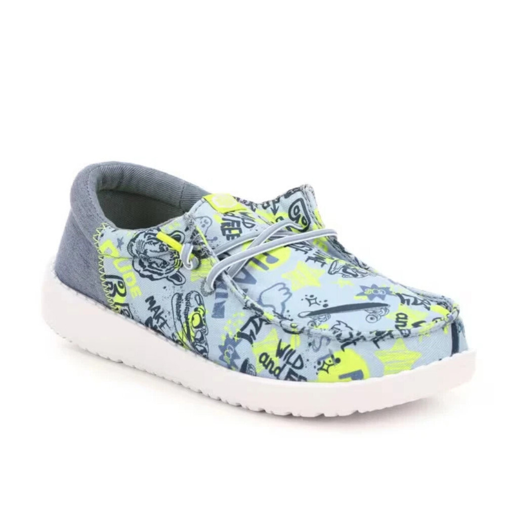 Hey Dude Wally Funk Graffiti Mix 42627-425 Toddler 5 Blue Casual Shoes RHS6310